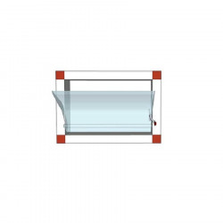 PVC air inlet 1000X395mm with bird mesh and translucent blade (open)