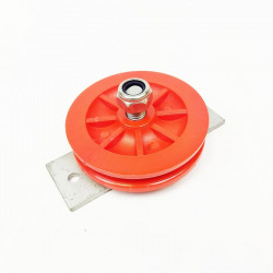 Poulie finale 90mm avec support latéral en inox