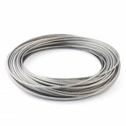 Stainless steel cable/wire 4 mm (7x7+0) m/l