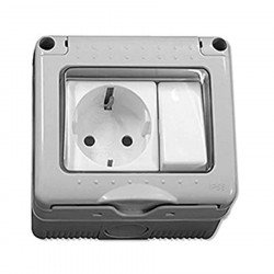 Base lumière Schuko + interrupteur étanche série 34