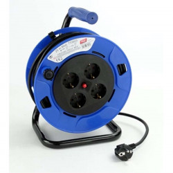Retractable extension cord 4 sockets w/o cover 25m 3Gx1.5 
