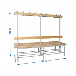 Banc de vestiaire avec cintres simonlocker banc tandem sr 8/1000