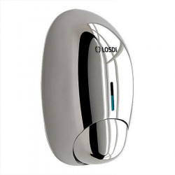 Vertical shiny stainless steel soap dispenser