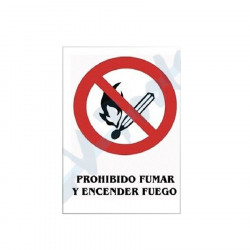 Panneau PVC 21X29 interdit de fumer et d'allumer du feu
