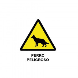 Affiche PVC 40X30 chien dangereux