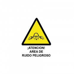 PVC poster 40X30 attention! hazardous noise area