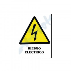 Panneau adhésif "risque électrique" 15x10