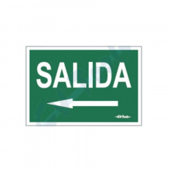 Luminescent left arrow exit sign 30x10