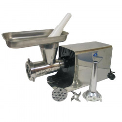 Hachoir-saucisse électrique en acier inoxydable avec tête amovible en acier inoxydable 22, moteur 1,5 CV