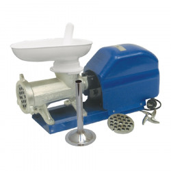 Electric meat mincer-sausage maker with 32 cast iron head, 2HP 60rpm motor with oval mouth
