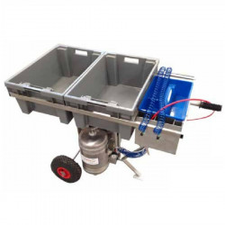 Trolley for treatment of piglets inox