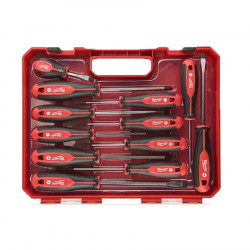 Set of 12 Milwaukee screwdrivers with suitcase