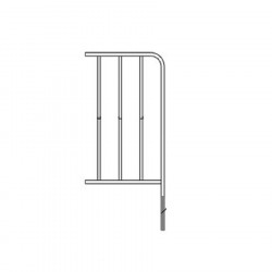 Semibox 20/16 1000x1000mm en fer massif avec pied inox