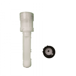 Filtro plástico + válvula 1/2" 6x8 PVDF