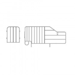 Box for gestation of first-time hens made of 20/14 galvanized iron with a front door and a tilting insemination door