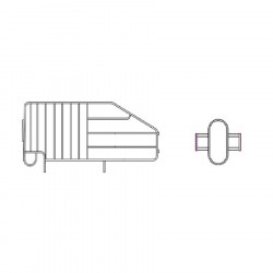 Boîte de gestation en fer massif 20/14 sans avant porte.  Porte d'insémination avec broches