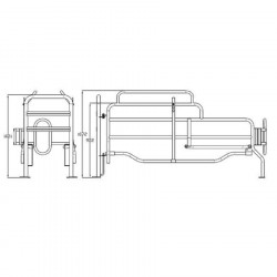 Gal. tube farrowing pen with adjustable bar and rocker/front stainless steel feeder 300mm