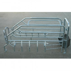 Gal. tube farrowing pen with fingers and rocker/front stainless steel feeder 300mm