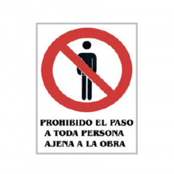 PVC sign "no entry to outsiders" 21X29