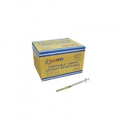 Starvet 1ml disposable syringes with needle (100 units)
