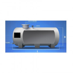 Horizontal cylindrical polyester tank