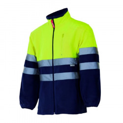 Two-tone high visibility fleece jacket. Yellow sup/navy bottom