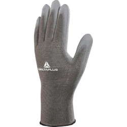 Gant tricoté 100% polyester/paume PU gris VE702P