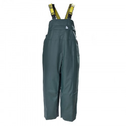 Green suspender pants