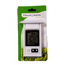Thermomètre d'ambiance max-min en plastique avec bouton
