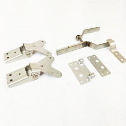 CStainless steel PVC/aluminum door hardware set (shields + handles + lock + 2 hinges)