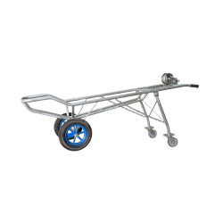 Hot-dip galvanized low-load trolley with auxiliary wheels
